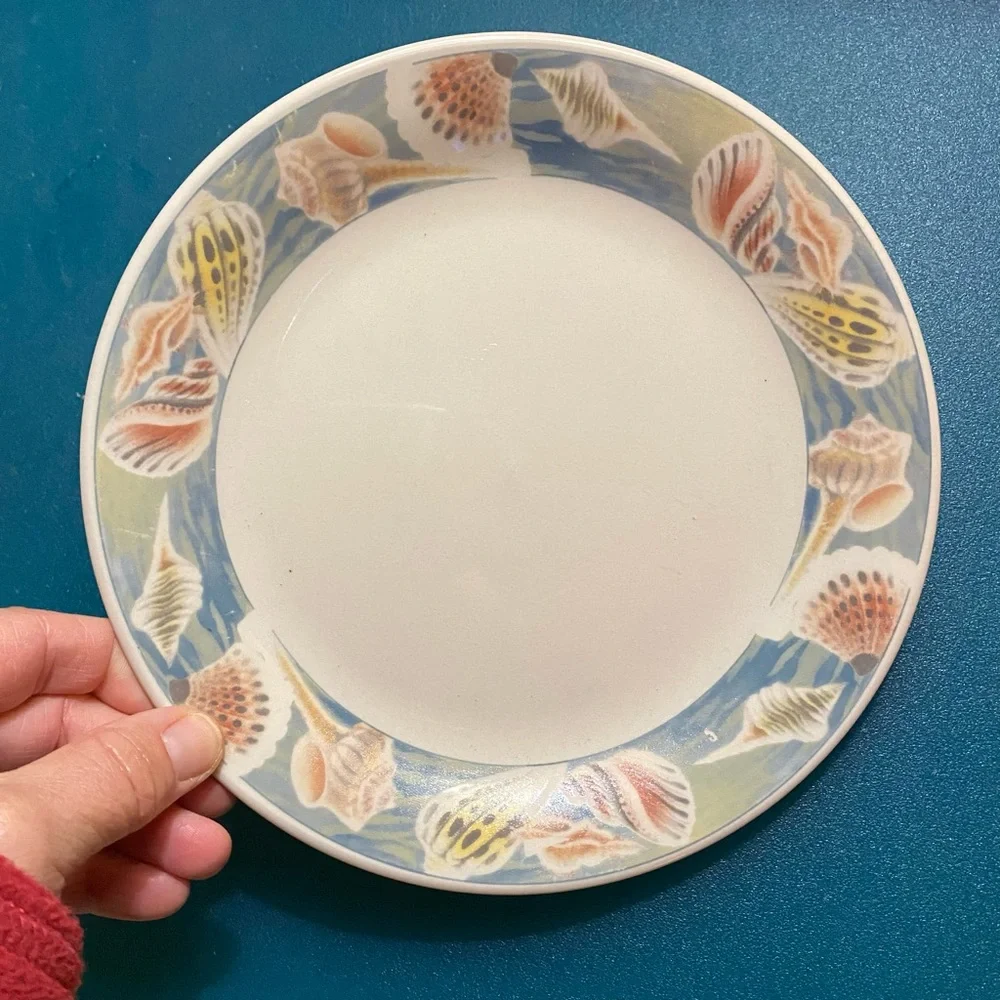 Lynn's China MALIBU Seashell Set of 3 Lunch‎ Salad Plates